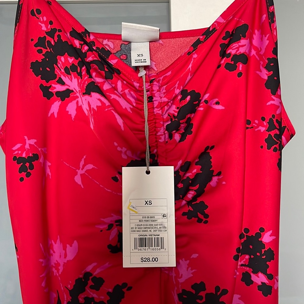 NWT pink and red midi dress